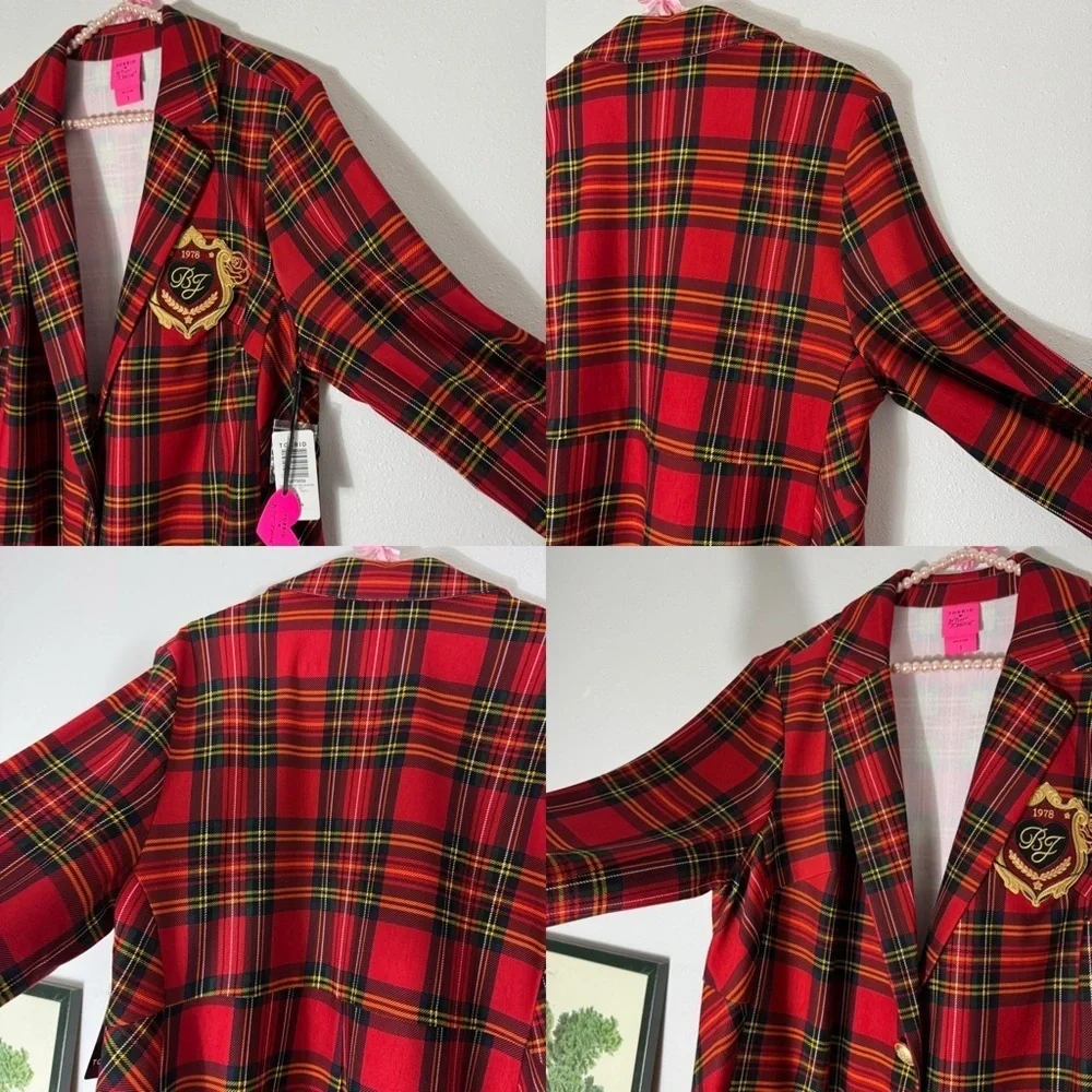Torrid x Betsey Johnson NWT tartan plaid blazer size 1X